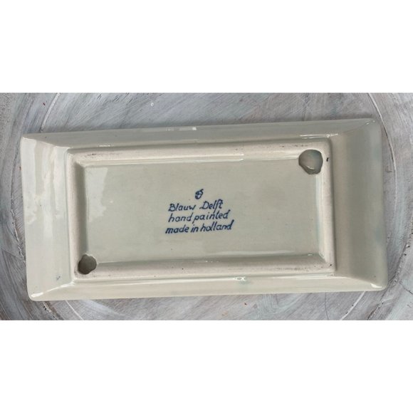 Vintage Delft Blue Ceramic Divided Trinket TRAY Plate  Sushi Plate ? - Picture 3 of 9